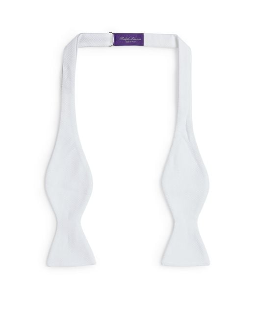 Ralph Lauren White Cotton Piqué Bow Tie for men