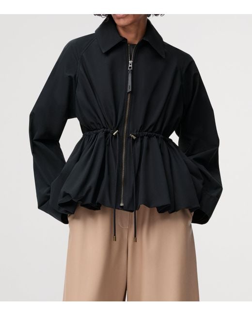 Loewe Black Cotton-Blend Gathered Jacket