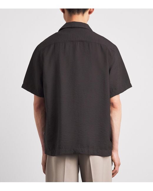 NN07 Black Notched-Collar Hank Shirt for men