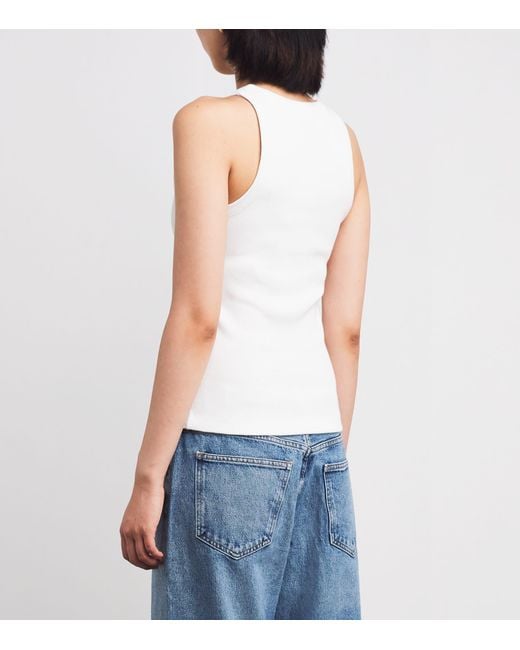 Vince White Ribbed Tank Top