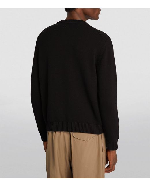 Casablancabrand Black Intarsia Knit Pyramide D'oranges Sweater for men