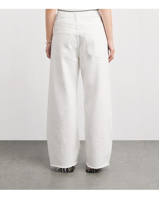 Agolde White Low Curve Fray Jeans