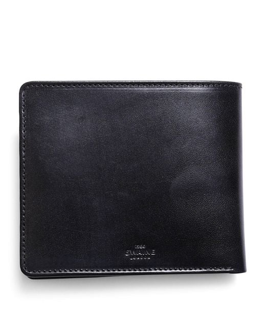 Swaine Black Leather Bifold Wallet for men