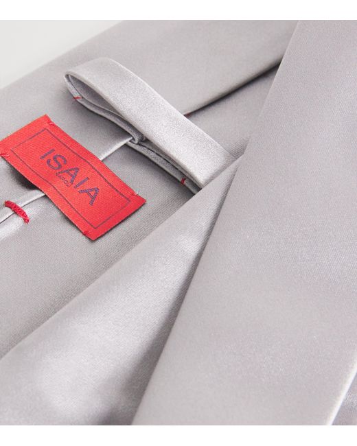 Isaia White Silk Tie for men