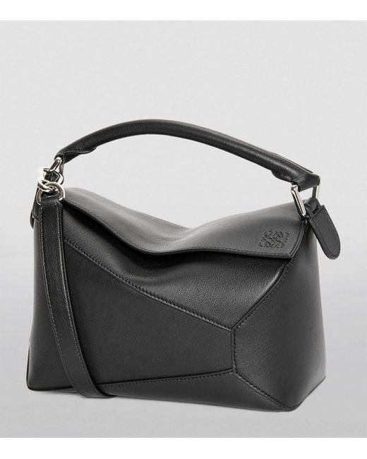 Loewe Gray Small Leather Puzzle Edge Top-handle Bag