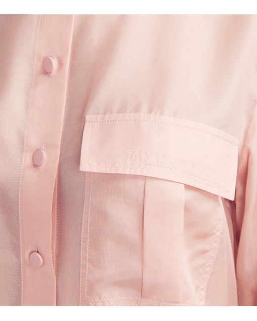 Zimmermann Pink Silk Halliday Manstyle Shirt