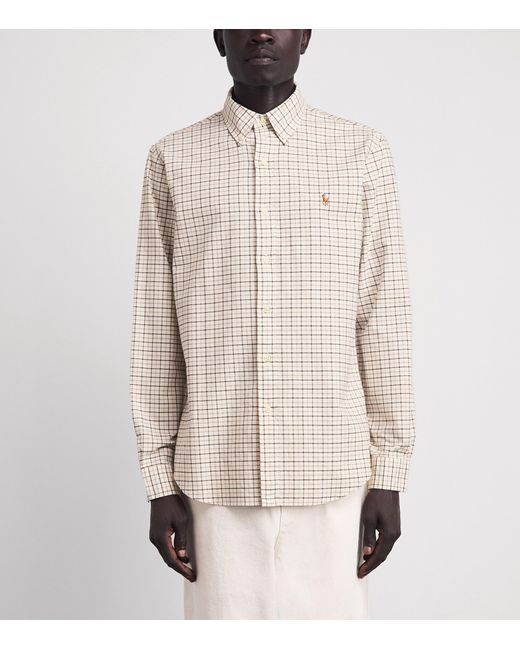 Polo Ralph Lauren White Custom-Fit Tattersall Oxford Shirt for men