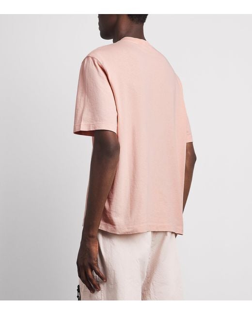 Stone Island Pink Organic Cotton Ghost T-Shirt for men