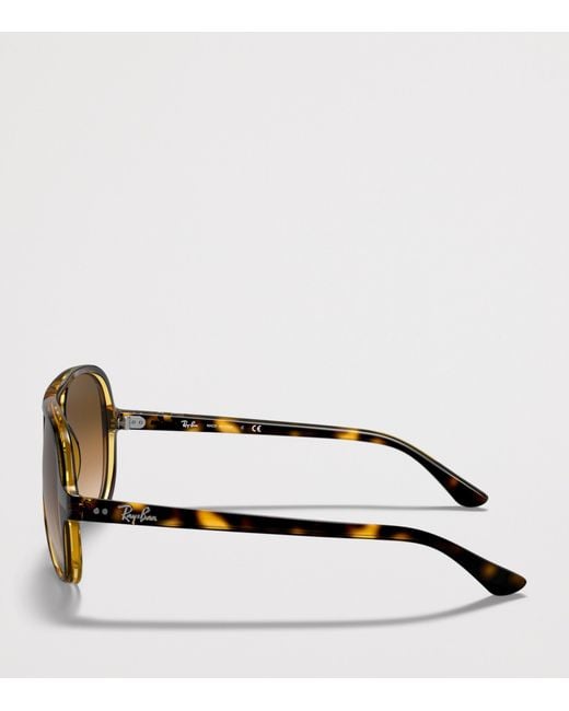 Ray-Ban Brown Tortoiseshell Cats 5000 Classic Pilot Sunglasses for men