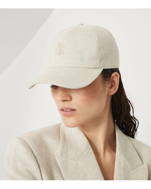 Brunello Cucinelli Beige Linen Cap (Baseball Hat)