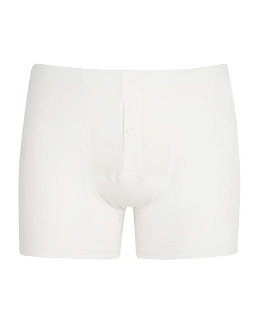 Hanro White Cotton Sensation Butterfly Trunk for men