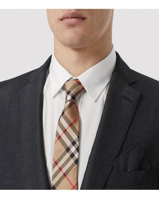 Burberry Modern Cut Vintage Check Silk Tie in Brown for Men | Lyst