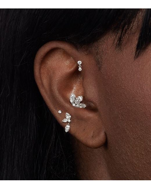 Maria Tash Metallic Grand Marquise Pear Diamond Echo Earring