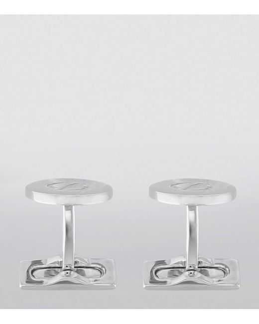 S T Dupont Metallic Iconic Monogram Cufflinks for men