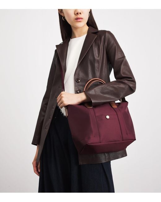 Harrods Purple Grab Nylon Tote Bag