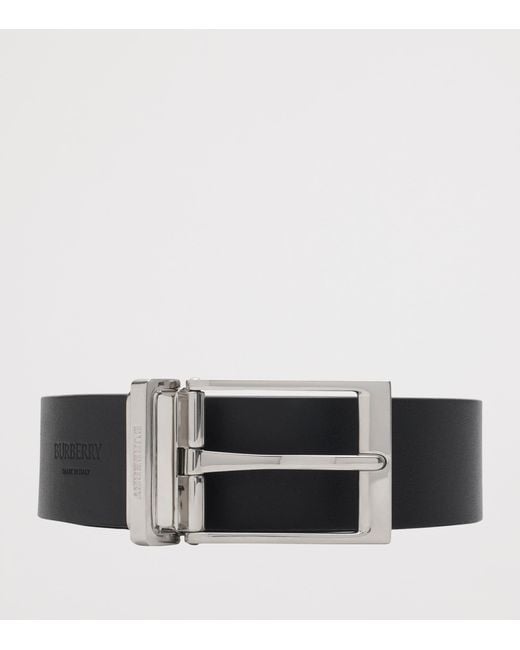 Burberry Blue Leather Check Reversible Belt for men