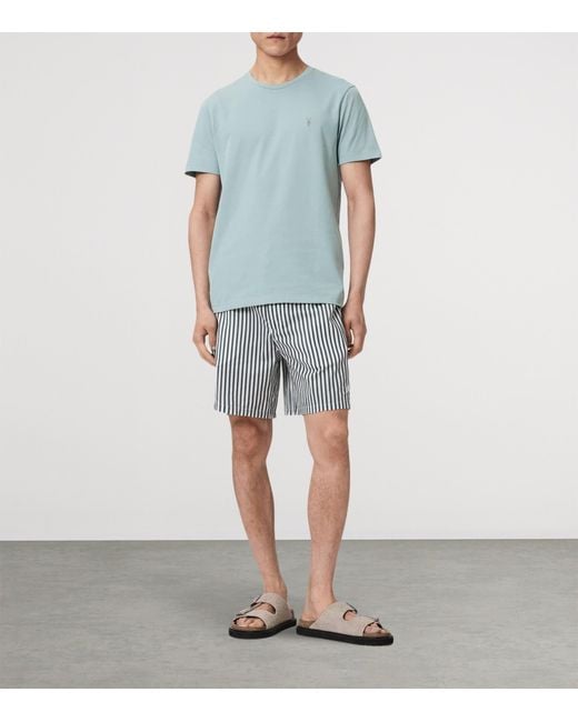 AllSaints Blue Organic Cotton Brace T-Shirt for men