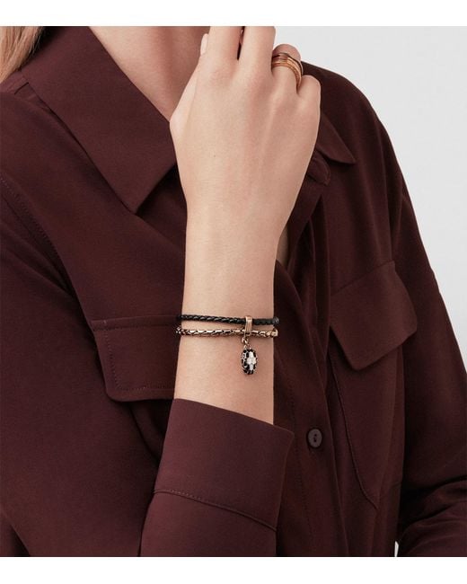 BVLGARI Metallic Leather Serpenti Forever Bracelet