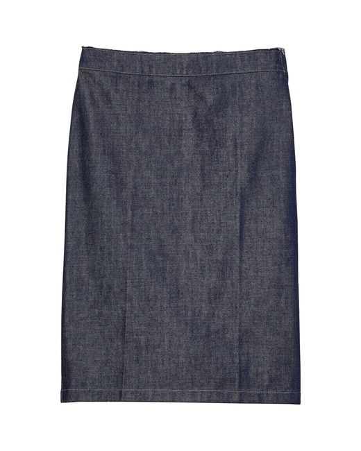 Prada Blue Denim Midi Pencil Skirt