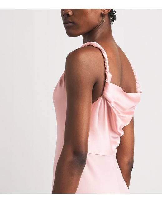 Alice + Olivia Pink Satin Andrina Maxi Dress
