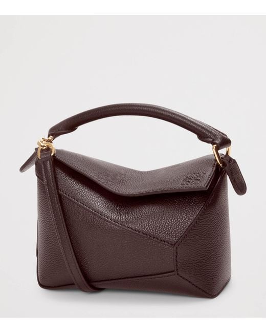 Loewe Brown Mini Leather Puzzle Top-Handle Bag