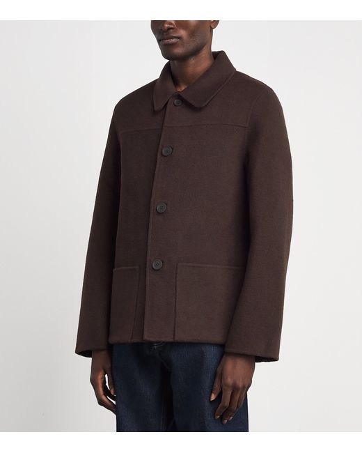 Sandro Brown Wool-Blend Double-Face Jacket for men