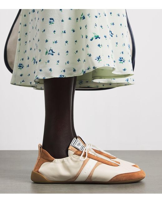 Chloé Natural Leather-Suede Kick Sneakers