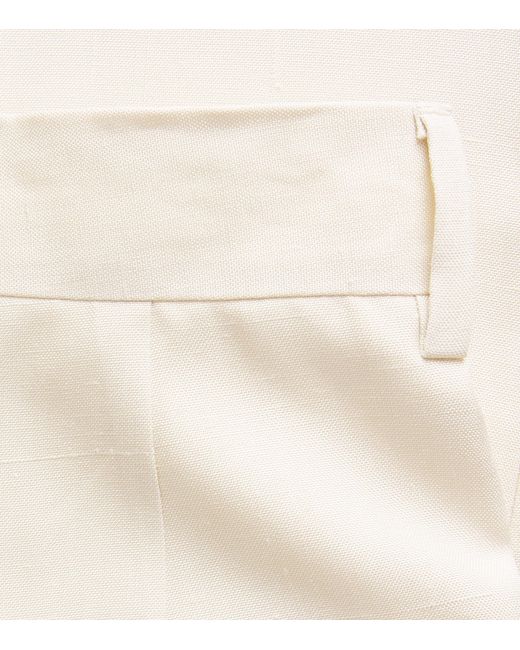 RETORI White Linen-Cotton Tailored Trousers