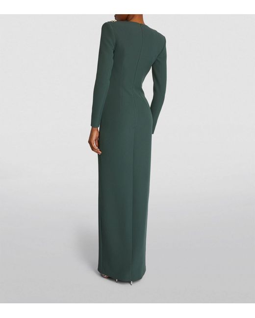 Safiyaa Green Crystal-embellished Trixie Gown