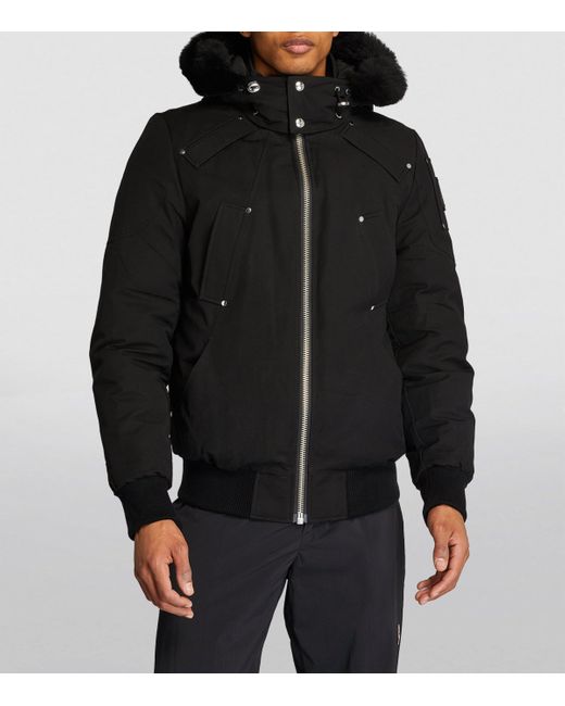 Moose Knuckles Black Down-Filled Bomber Jacket for men