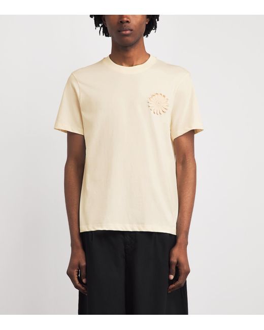 Sandro White Cotton Crochet T-Shirt for men