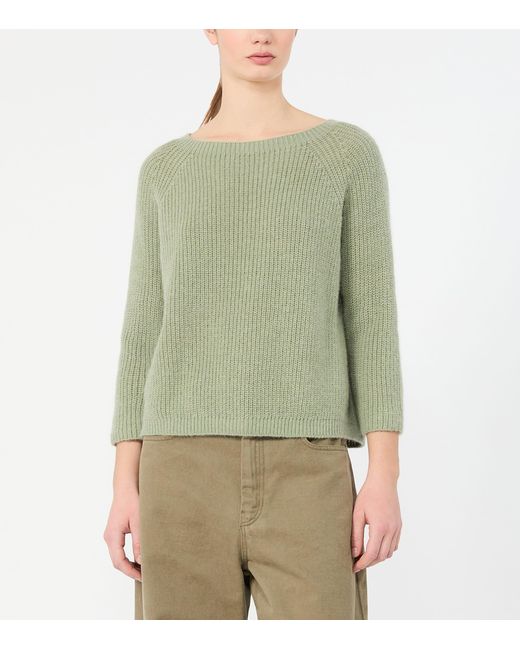 Weekend by Maxmara Green Rib-Knit Sweater