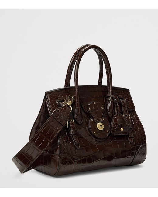 Ralph Lauren Brown Alligator Leather Ricky 27 Top-Handle Bag
