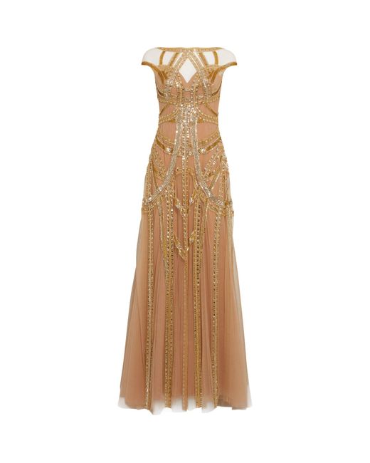 Zuhair Murad Natural Exclusive Embellished Tulle Gown