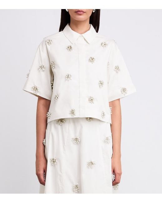 Jonathan Simkhai White Cotton Embellished Cosmo Shirt