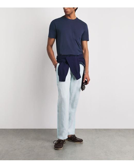 Vilebrequin Blue Organic Cotton Jersey Titan T-Shirt for men