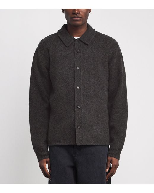 FRAME Black Yak-Merino Wool Cardigan for men