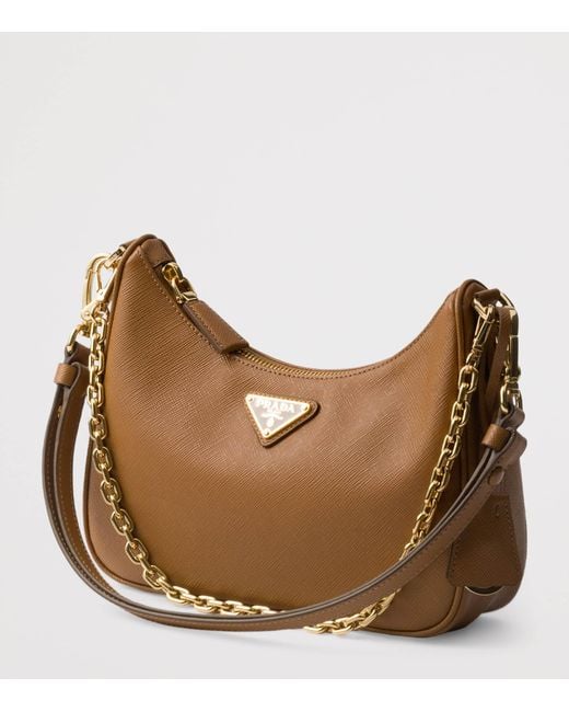 Prada Brown Mini Saffiano Leather Re-Edition Bag
