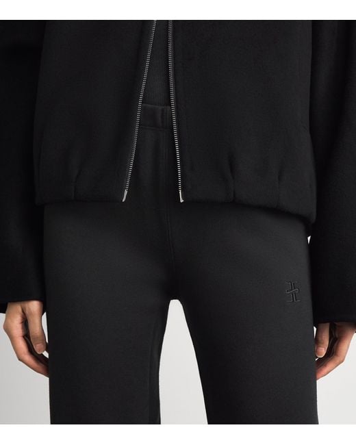 ÉTERNE Black Cotton-Modal Straight-Leg Sweatpants