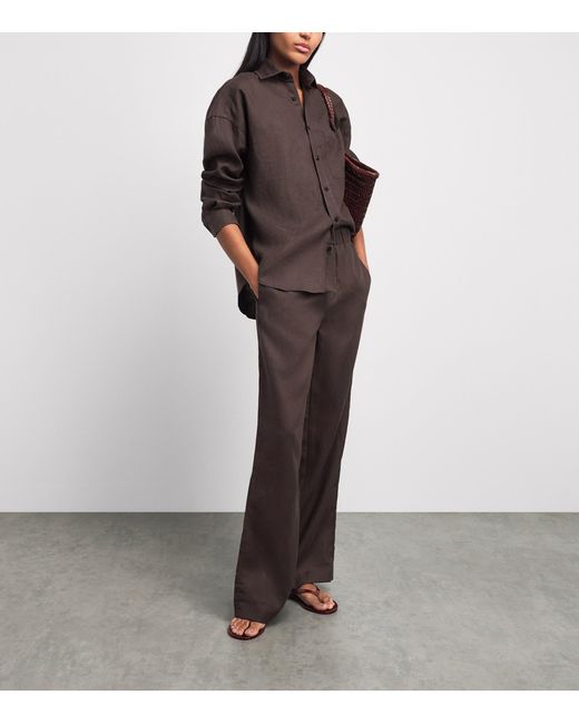 With Nothing Underneath Brown Hemp The Weekend Shirt