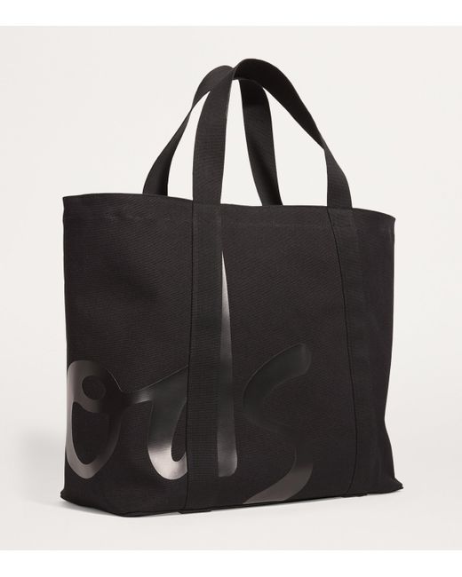 Harrods Black Large Cotton Logo Tote Bag