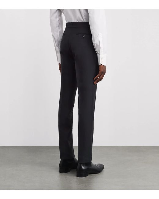 Tom Ford Blue Wool-Mohair Tailored Trousers for men