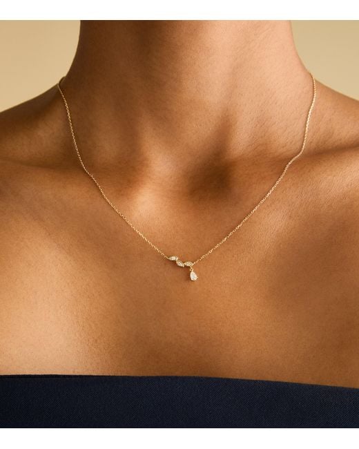 Astrid & Miyu Natural And Diamond Drop Pendant Necklace