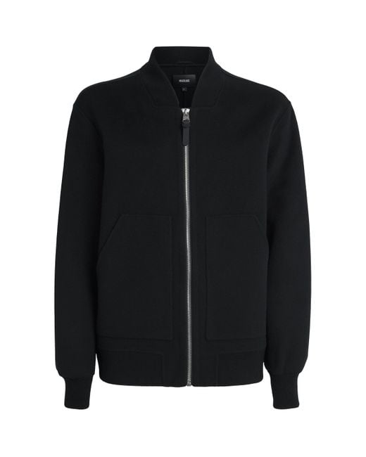 Mackage Black Wool Emilio-W Bomber Jacket for men