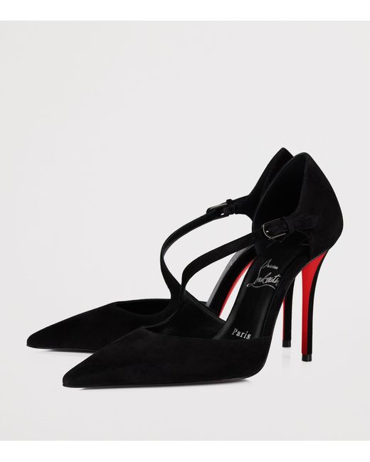 Christian Louboutin Black Miss Ziggyta 100 Suede Heels