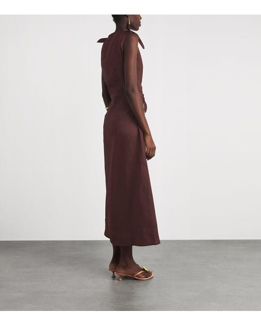 Doen Purple Ramie Amorette Midi Dress