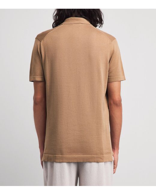 Derek Rose Brown Sea Island Cotton Jacob Polo Shirt for men