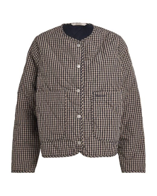 Barbour Brown Check Monroe Quilted Jacket
