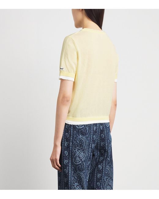 Claudie Pierlot Natural Scalloped Layered Sweater