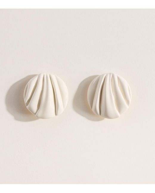Chloé Natural Pleats Clip-On Earrings